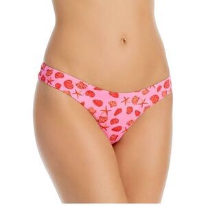 AQUA Printed Bikini Bottom Swimwear Beach Shells in Pink‎ Size Large NEW